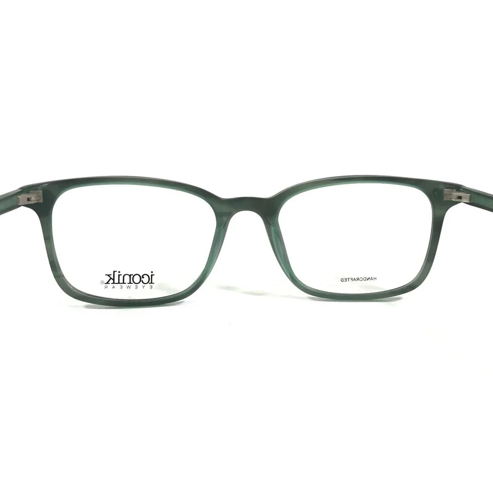 Iconik Eyeglasses Frames Derek C4 Green Tortoise Square Horn Rim 52-19-140